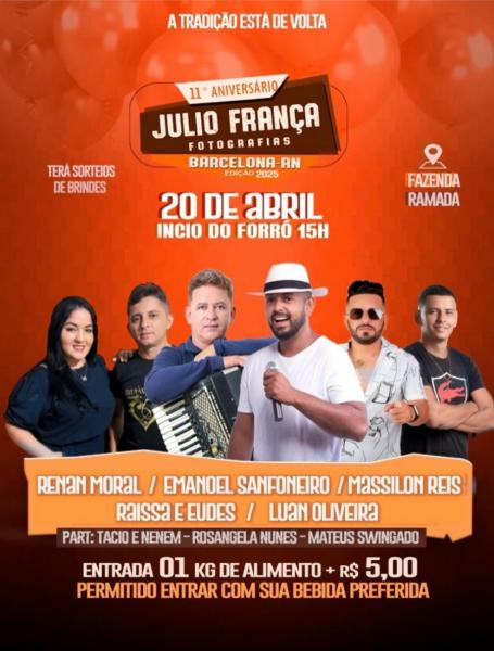 Renan Moral, Emanoel Sanfoneiro, Massilon Reis, Raísa & Eudes e Luan Oliveira - 11º Aniversário de Julio França