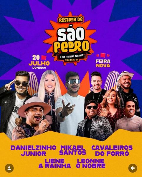 Danielzinho Júnior, Mikael Santos, Cavaleiros do Forró, Liene A Rainha e Leonne O Nobre
