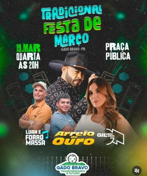 Arreio de Ouro, Luan & Forró Massa e Gil Mendes - Festa de Março