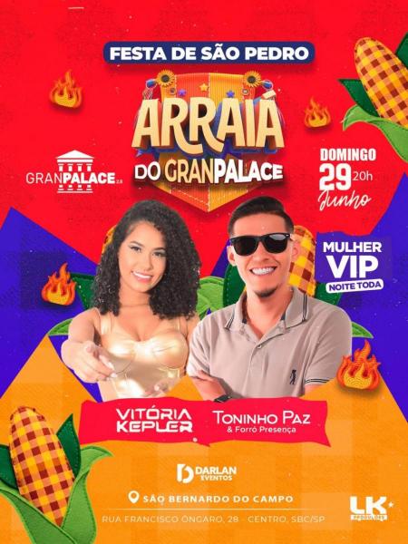 Vitória Kepler e Toninho Paz - Arraiá do Gran Palace