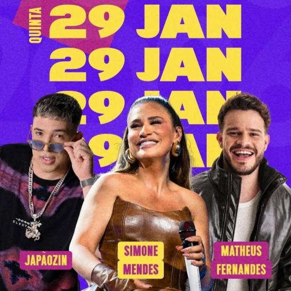 Simone Mendes, Japãozin e Matheus Fernandes - Festa da Luz 2026