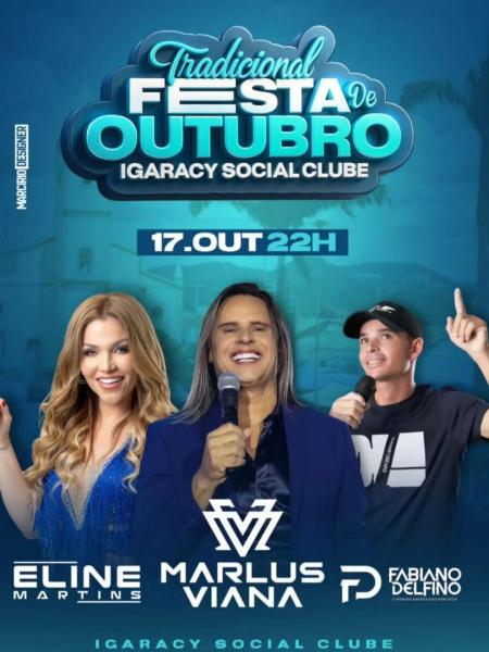 Eline Martins, Marlus Viana e Fabiano Delfino - Festa de Outubro