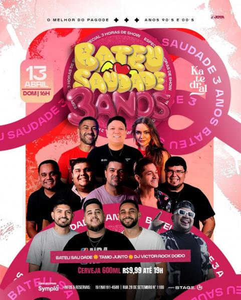Bateu Saudade, Tamo Junto e Dj Victor Rock Doido - Bateu Saudade 3 Anos