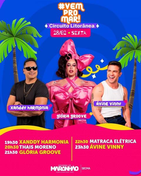Xanddy Harmonia, Thais Moreno, Glória Groove, Matraca Elétrica e Ávine Vinny
