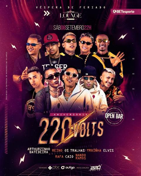 Arthuzinho Batedeira, Reino, Os Tralhas, TRoinha, Elvis, Rafa, Caio e Nando Ramos - 220 Volts
