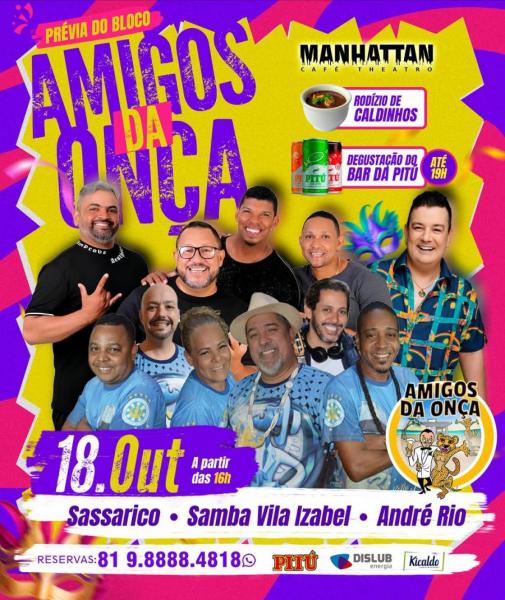 Sassarico, Samba Vila Izabel e André Rio - Prévia do Bloco Amigos da Onça