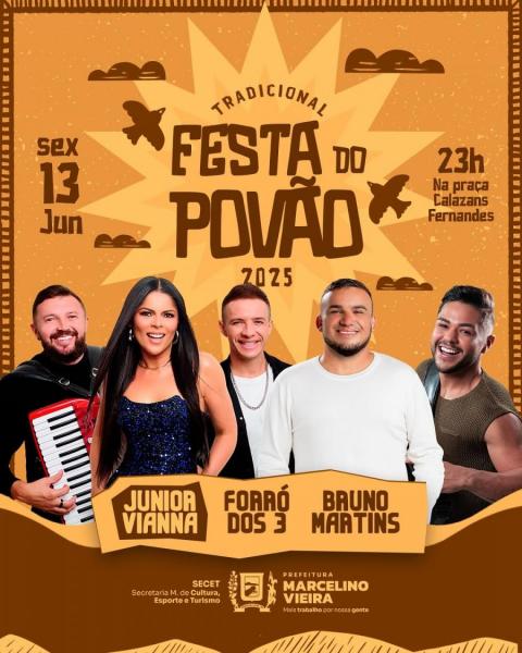 Junior Vianna, Forró dos 3 e Bruno Martins - Festa do Povão 2025