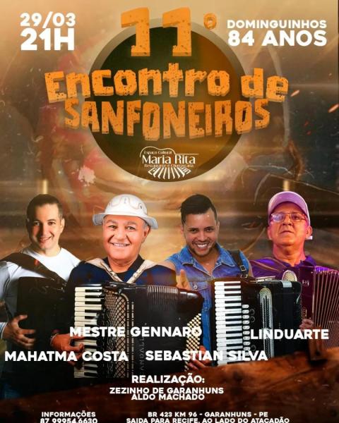 Mestre Gennaro, Linduarte, Mahatma Costa e Sebastian Silva - 11º Encontro de Sanfoneiros