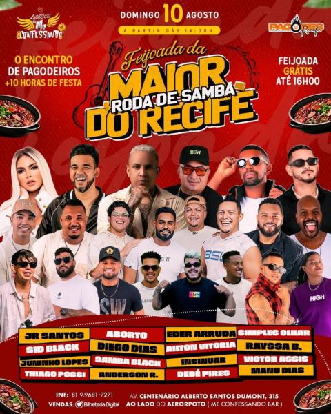 JR Santos, Aborto, Eder Arruda, Simples Olhar, Sid Black, Diego Dias, Ailton Vitória, Rayssa B., Samba Black e Vicotr Assis - Feijoada da Maior Roda de Samba do Recife