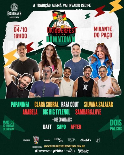 Papaninfa, Clara Sobral, Rafa Cout, Silvana Salazar, Anabela, Big Big Tylenol e Sambar & Love - Oktoberfest Downtown 2025