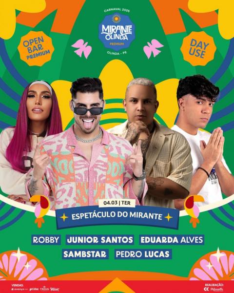 Robby, Junior Santos, Eduarda Alves, Sambstar e Pedro Lucas - Espetáculo do Mirante