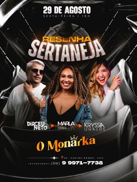 Marla Souza, Dirceu Neto e Kryssia Ugalde - Resenha Sertaneja