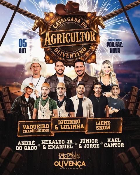 Vaqueiro Chameguinho, Iguinho & Lulinha e Liene Show - Cavalgada do Agricultor Oliventino 2025