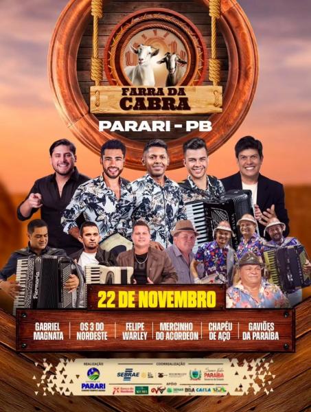 Gabriel Magnata, Os 3 do Nordeste, Felipe Warley, Mercinho do Acordeon, Chapéu de Aço e Gaviões da Paraíba - Farra da Cabra 2025