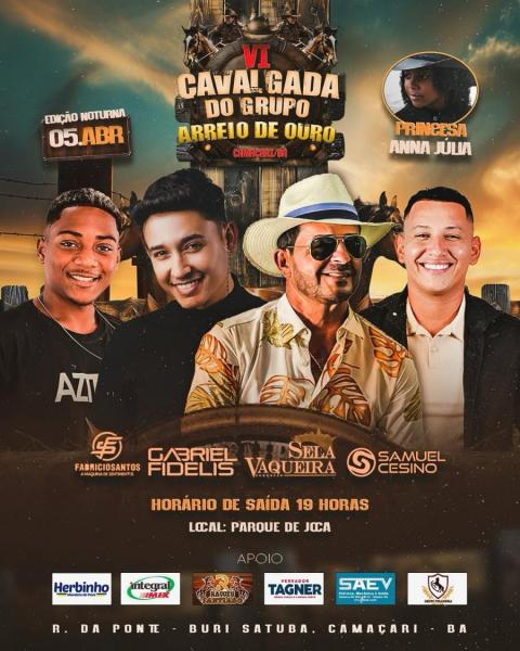 Gabriel Fidelis, Sela Vaqueira, Samuel Csino e Fabrício Santos - Cavalgada do Grupo Arreio de Ouro 2025