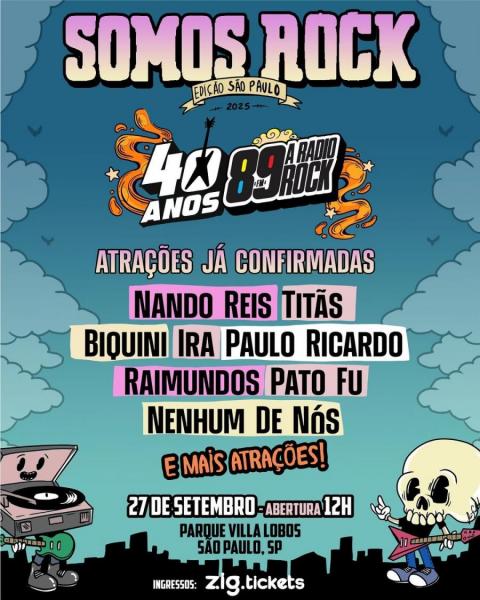 Nando Reis, Titãs, Biquini, Ira, Paulo Ricardo, Raimundos, Pato Fu e Nenhum de Nós - Somos Rock Edição São Paulo 2025