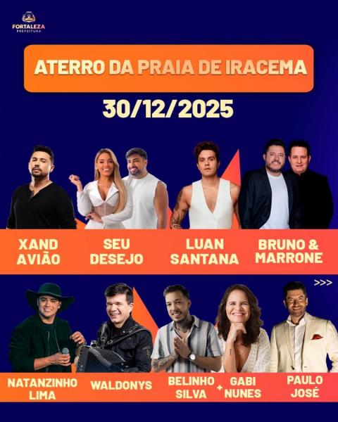 Xand Avião, Seu Desejo, Luan Santana, Bruno & Marrone, Natanzinho Lima, Waldonys, Belinho Silva, Gabi Nunes e Paulo José