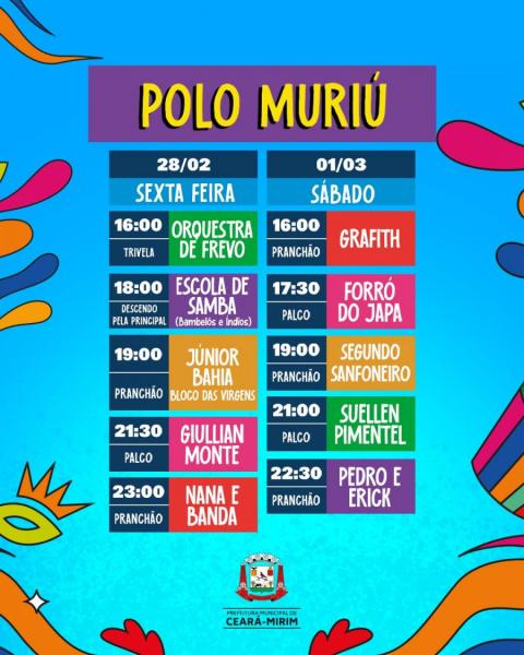 Orquestra de Frevo, Escola de Samba, Júnior Bahia, Giullian Monte e Nana & Banda