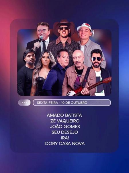 Amado Batista, Zé Vaqueiro, João Gomes, Seu Desejo, Ira e Dory Casa Nova - Festa de Outubro 2025