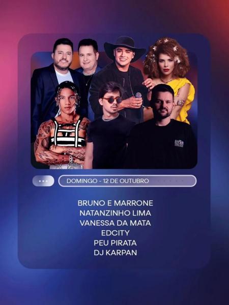 Bruno & Marrone, Natanzinho Lima, Vanessa da Mata, Edcity, Peu Pirata e Dj Karpan - Festa de Outubro 2025