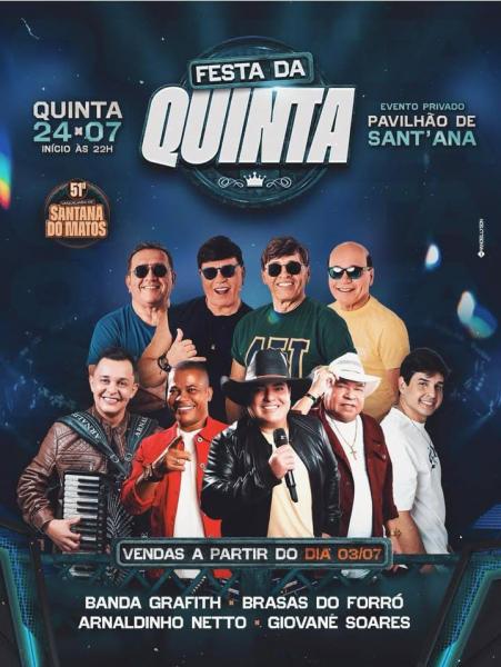 Banda Grafith, Brasas do Forró, Arnaldinho Netto e Giovane Soares