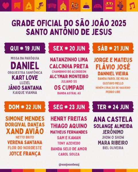 Natanzinho Lima, Calcinha Preta, Chambinho do Acordeon, Alcymar Monteiro, Juliano SS, Os Cumpadi e Banda Astral A3