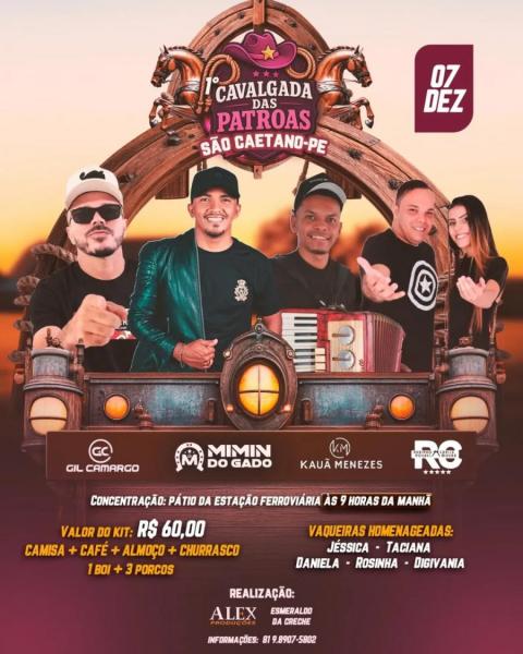 Gil Camargo, Mimin do Gado, Kauã Menezes e Rubinho Novaes e Carlla Moura - 1ª Cavalgada das Patroas 2025