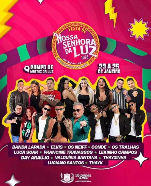 Anderson Neiff, Thayzinha, Mc Elvis e Lucas Soar - Festa de Nossa Senhora da Luz 2025