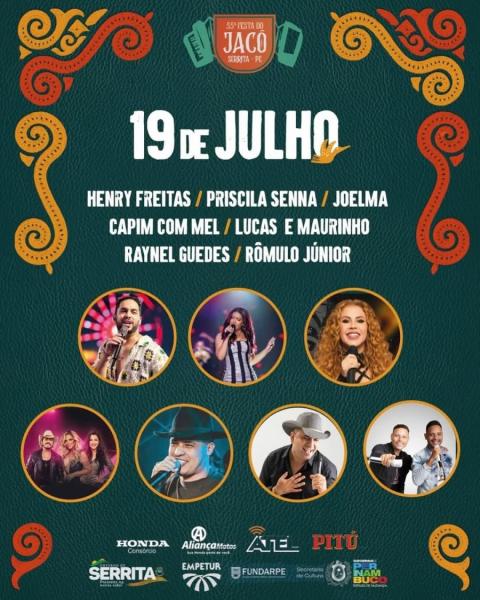 Henry Freitas, Priscila Senna, Joelma, Capim com Mel, Lucas & Maurinho, Raynel Guedes e Rômulo Júnior  - 55ª Festa do Jacó
