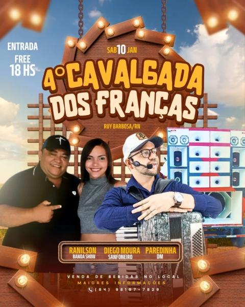 Diego Moura, Ranilson Banda Show e Paredinha DM - 4ª Cavalgada dos Franças 2026