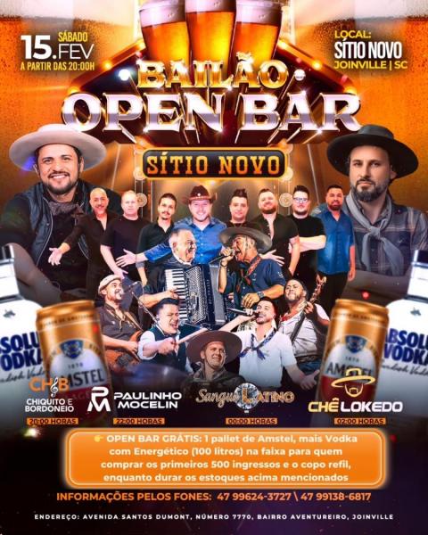 Chiquinho & Bordoneio, Paulinho Mocelin, Sangue Latino e Che Lokedo - Bailão Open Bar