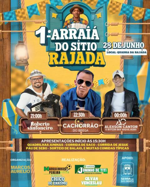 Roberto Sanfoneiro, Cachorrão do Brega e Alexson Cantor - 1º Arraiá do Sítio Rajada