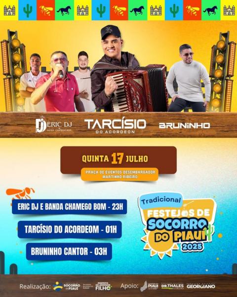 Tarcísio do Acordeon, Erick Dj & Banda Chamego Bom e Bruninho Cantor