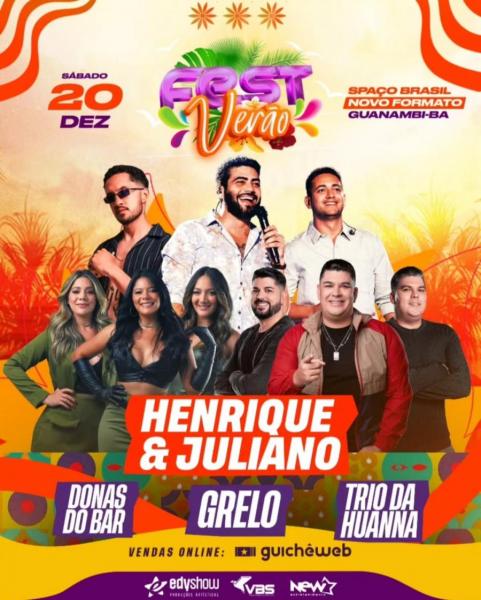 Henrique & Juliano, Donas do Bar, Grelo e Trio da Huanna - Fest Verão