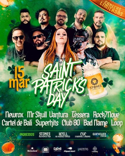 Newrox, Mr Skull Vantura, Téssera, Rock7Nove, Cartel de Bali, Superhits, Club 80, Bad Name e Loop - Saint Patrick´s Day