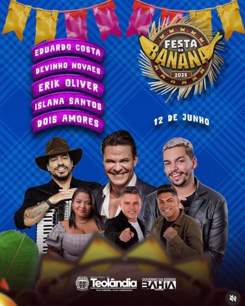 Eduardo Costa, Devinho Novaes, Erik Oliver, Islana Santos e Dois Amores - Festa da Banana 2025