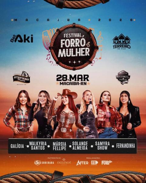 Walkyria Santos, Márcia Fellipe, Solange Almeida, Samyra Show, Galícia e Fernandinha - Festival Forró & Mulher 2026