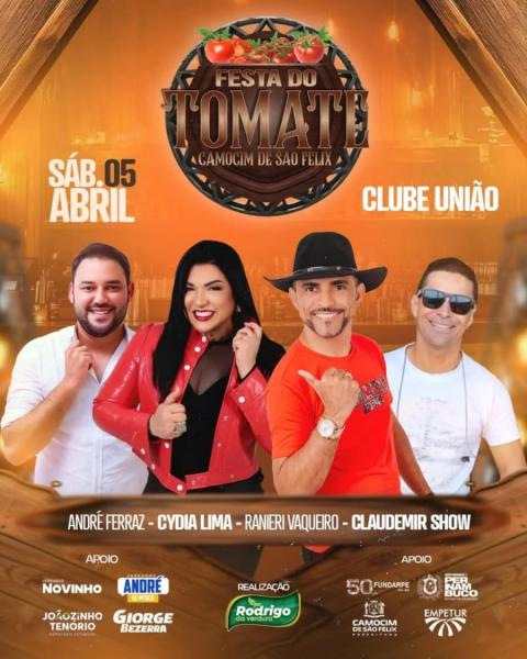 André Ferraz, Cydia Lima, Ranieri Vaqueiro e Claudemir Show - Festa do Tomate 2025