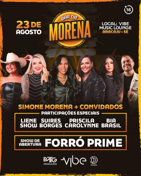 Simone Morena, Liene Show, Suires Borges, Priscila Carolynne e Bia Brasil - Bar da Morena