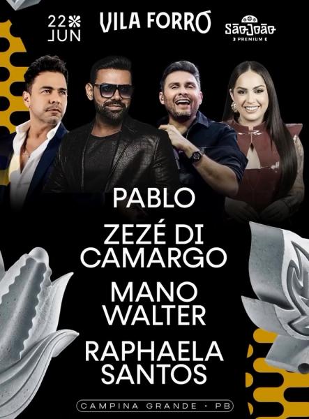 Pablo, Zezé Di Camargo, Mano Walter e Raphaela Santos