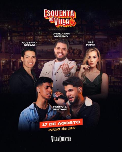 Clê Paiva, Gustavo Dezani e Jhonatan Moreno - Esquenta do Villa