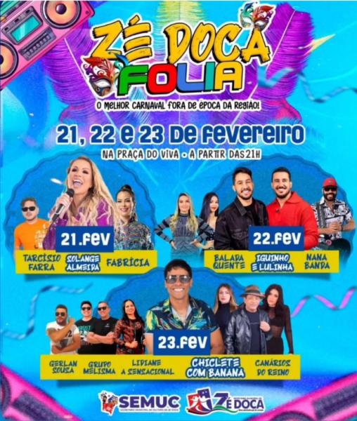 Chiclete com Banana, Gerlan Sousa, Grupo Melisma, Lidiane A Sensacional e Canários do Reino - Zé Doca Folia 2025