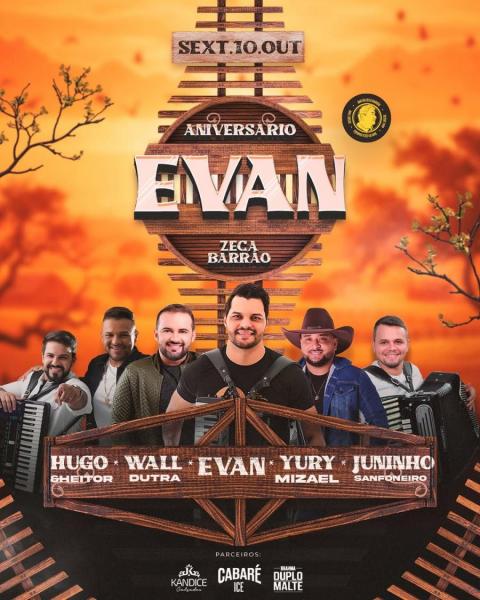 Evana, Wall Dutra, Hugo & Heitor, Yuri Mizael e Juninho Sanfoneiro