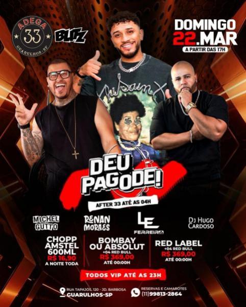 Michel Gutto, Renan Moraes Le Ferreira e Dj Hugo Cardoso