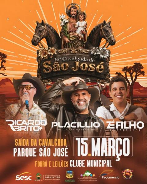 Ricardo Brito, Placíllio e Zé Filho - 16ª Cavalgada de São José 2026