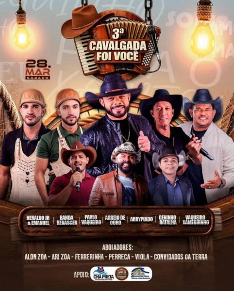 Heraldo Jr & Emanuel, Banda Renascer, Paulo Vaqueiro, Arreio de Ouro, Arrypiado, Geninho Batalha e Vaqueiro Xameguinho - 3ª Cavalgada Foi Você 2026
