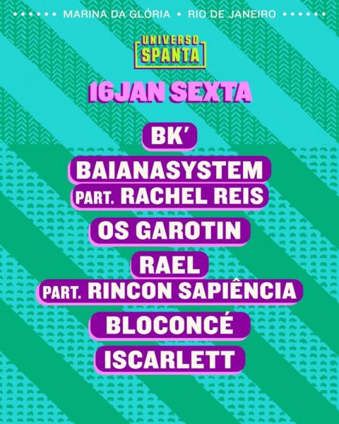 BK, Baianasystem, Os Garotin, Rafl, Bloconé e Iscarlett - Universo Spanta 2026