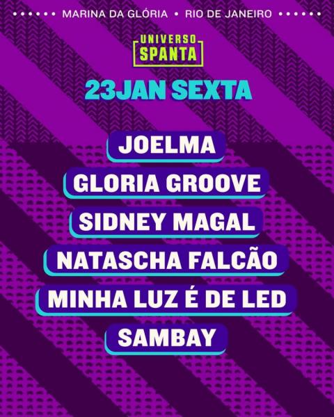 Joelma, Gloria Groove, Sidnet Magal, Natascha Falcã, Minha Luz é de Led e Sambay - Universo Spanta 2026