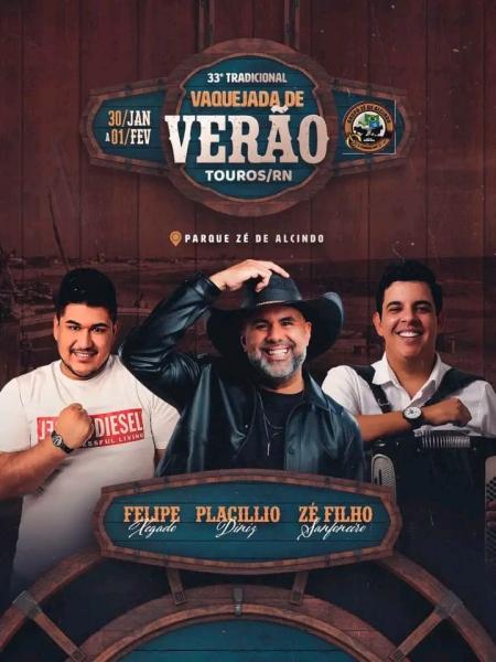 Felipe Xegado, Placillio Diniz e Zé Filho Sanfoneiro - Vaqueajda de Verão 2026