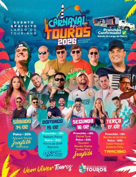 Bonde do Gra Gra, Dodô Pressão, Roberto Filho e Tarcísio do Acordeon - Carnaval de Touros 2026